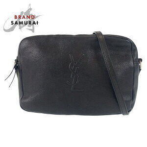 SAINT LAURENT PARIS YSL black leather shoulder bag Crossbody Bag